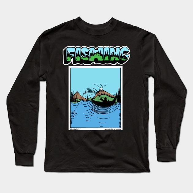 Fisherman Boating Out On The Lake Fishing Novelty Gift Long Sleeve T-Shirt by Airbrush World